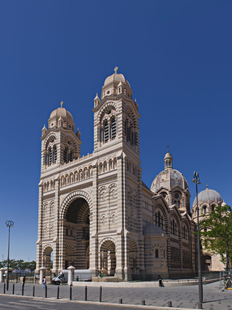 Best things to do in Old Port Marseille - a view of the Cathédrale Sainte-Marie-Majeure