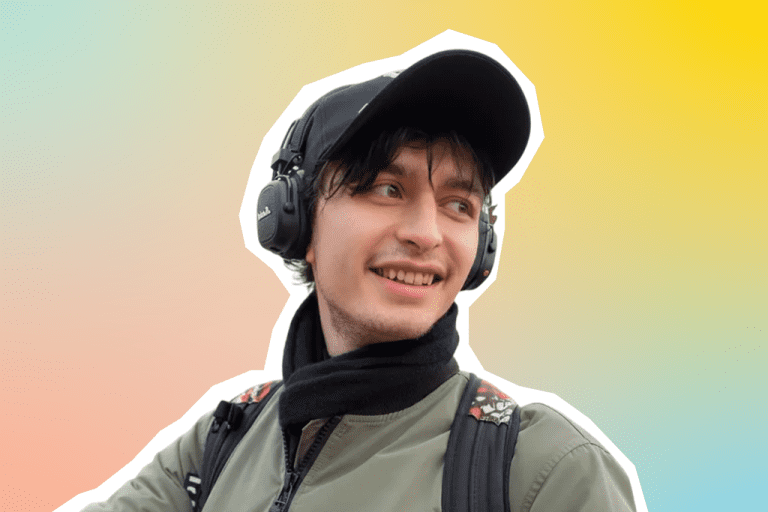 Portrait of Vladimir on a colourful background