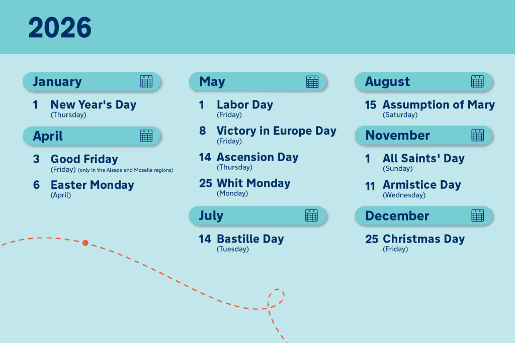 Bank holidays in France: list of bank holidays in France 2026
