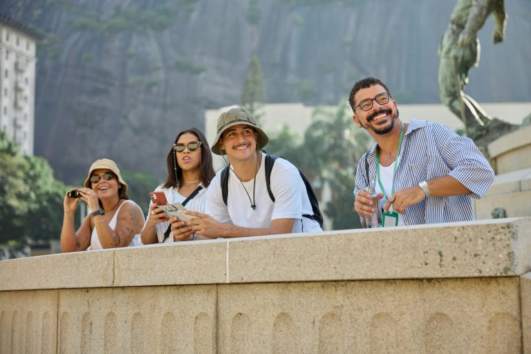 A group of teenagers on a trip