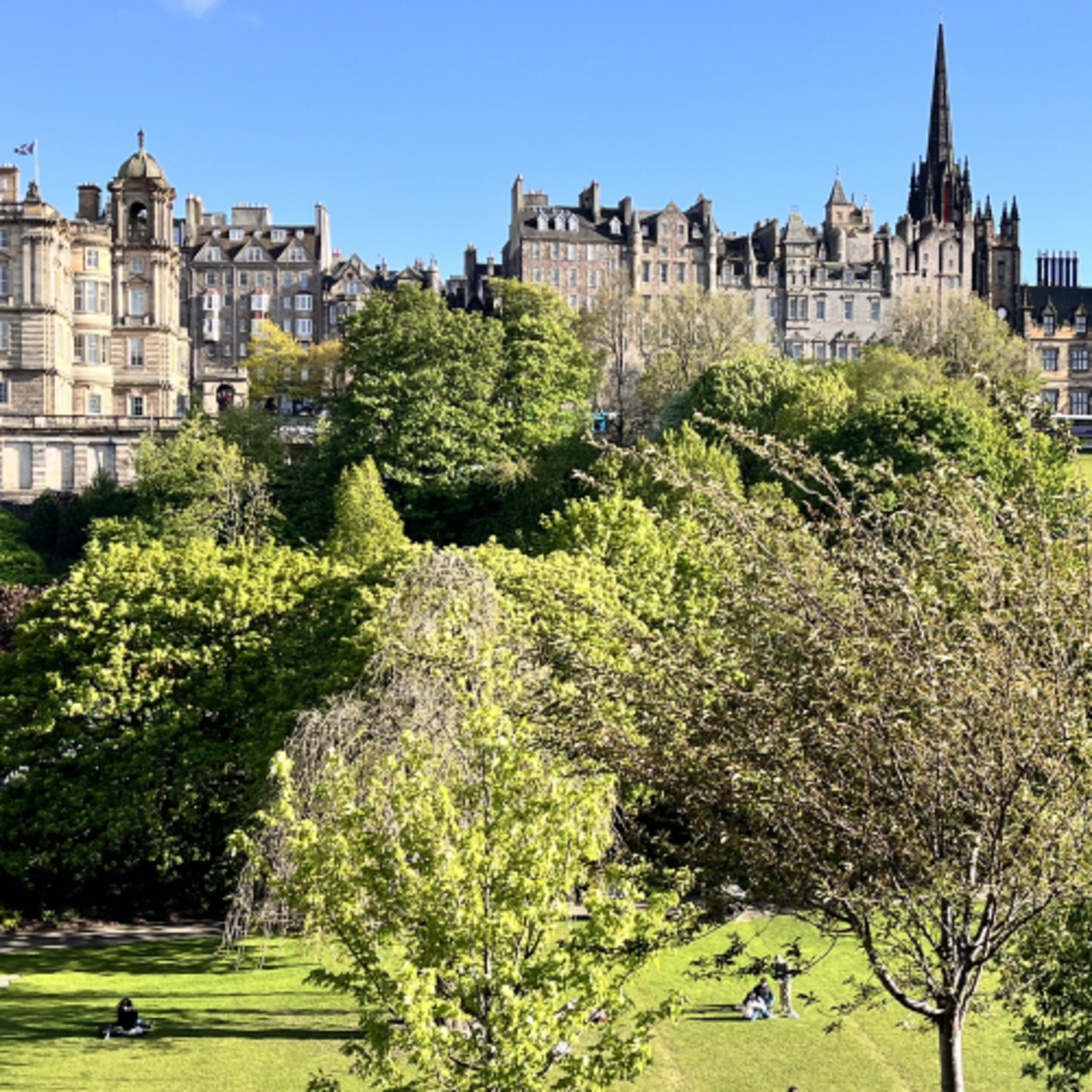 Big old castle on a rocky hill in Edinburgh